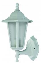  4055 WH - Alexander Outdoor 1-Light Frosted Glass and Metal Lantern with Scalloped Edge Wall Mount Plate